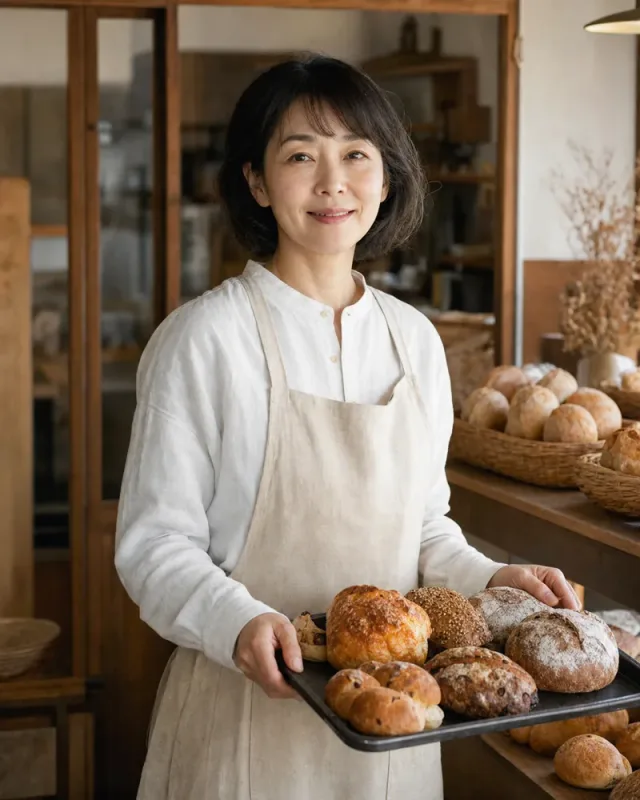 店主のポートレート(デモ用の架空の人物)